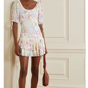 love shack fancy Violet Drop Waist Shirred mini dress is magic light